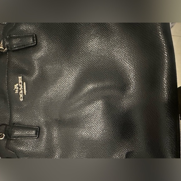 Coach Black Pebbled Leather Tote - Picture 3 of 9